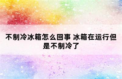 不制冷冰箱怎么回事 冰箱在运行但是不制冷了